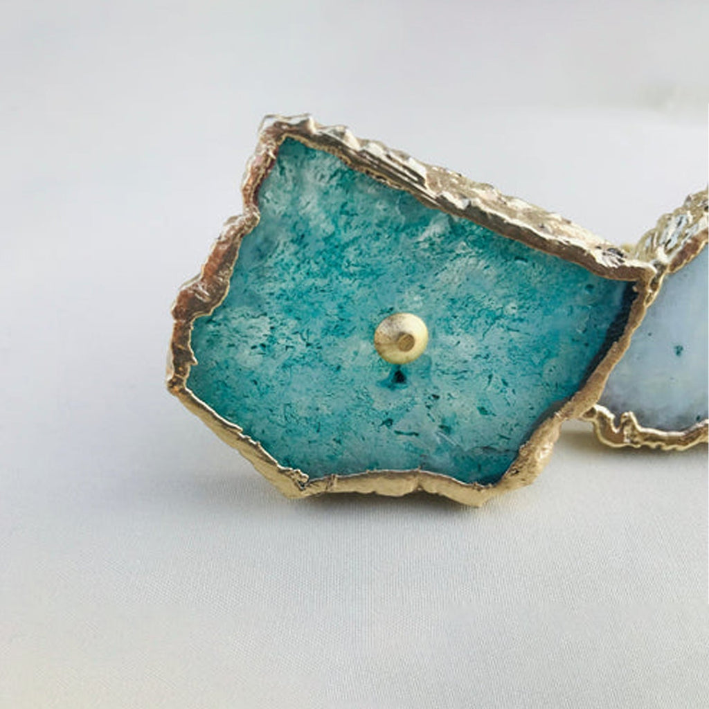 Set of 6 Aqua Agate Classic Vintage Finish Cabinet Drawer Pull Wardrobe Dresser Interior Decorative Handle-2