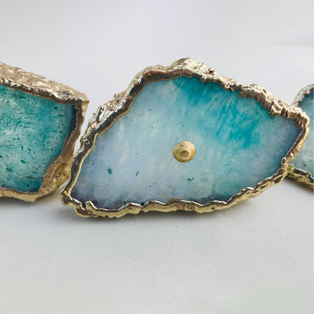 Set of 6 Aqua Agate Classic Vintage Finish Cabinet Drawer Pull Wardrobe Dresser Interior Decorative Handle-4