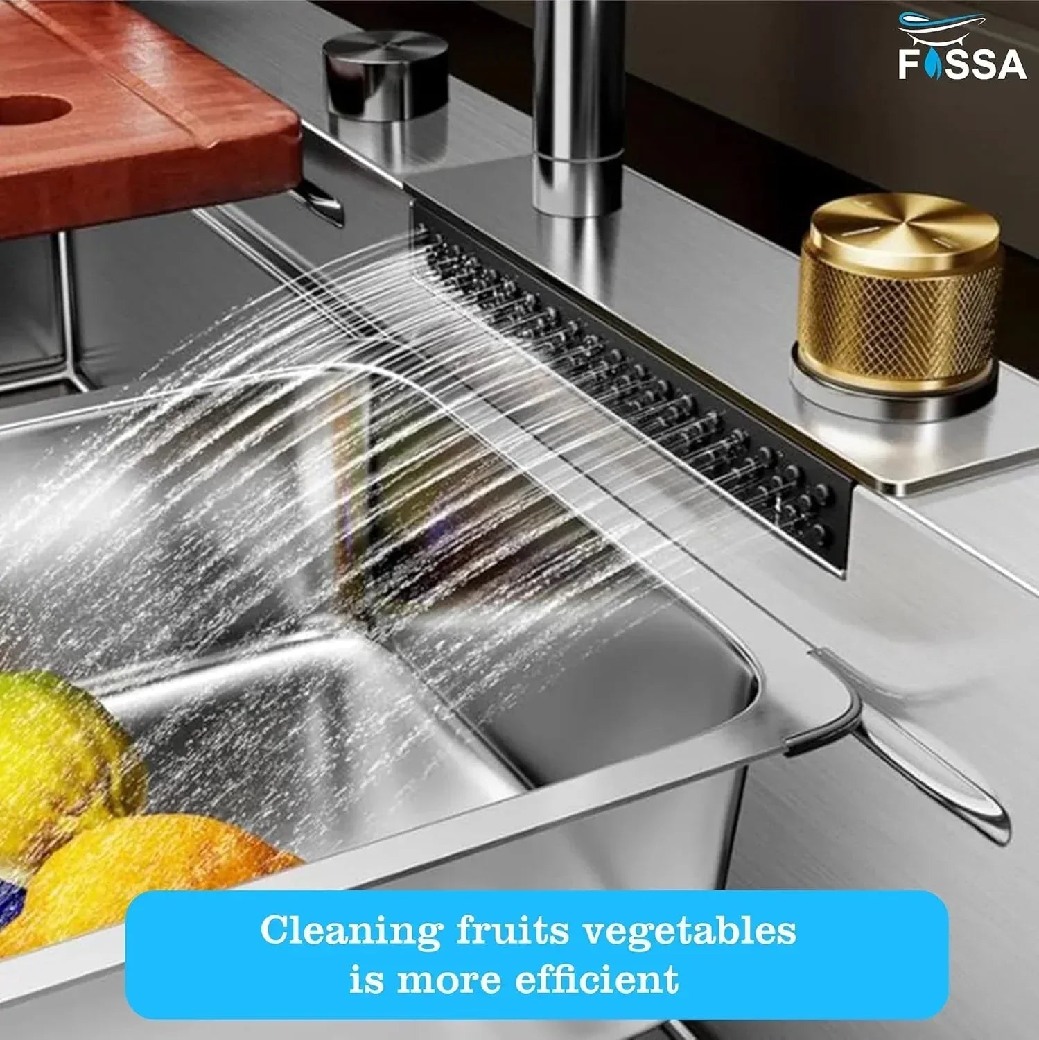 Smart Waterfall (37"x18"x10) Inch 304 Stainless Steel Kitchen Sink Silver-1