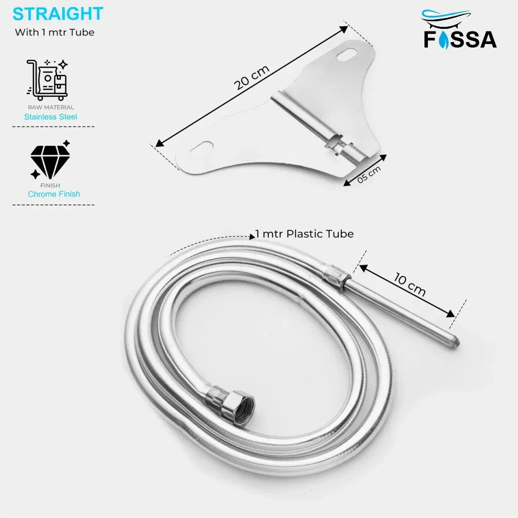 Straight Jet Spray with Heavy PVC Hose Pipe 1 Meter for Toilet-1